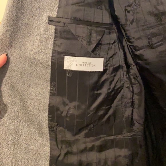 Versace Collection Black & White Grid Silk/Wool Sport Coat - Picture 8 of 14